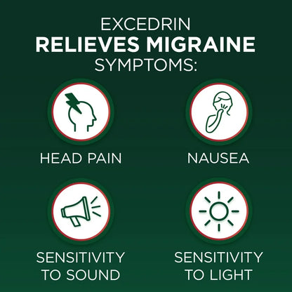 Excedrin Migraine Caplets for Migraine Headache Relief - 24 Caplets; Exp 09/2028 ❗️Rough Pack 👉🏽Check last picture