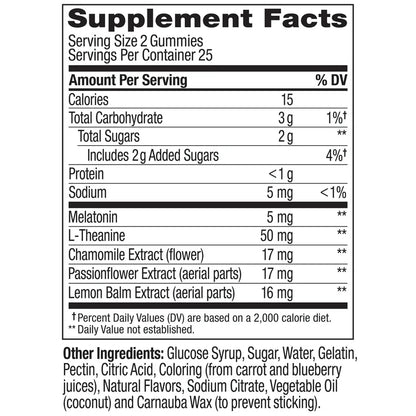 OLLY Extra Strength Sleep Gummy | 5mg Melatonin, L-Theanine, Chamomile, Lemon Balm | Drug-free Sleep Aid | Occasional Sleep Support |  Blackberry Zen ~ 50 Gummies; Exp 10/2026