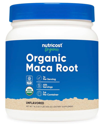 Nutricost Pure Maca Powder 1000mg | 454 Servings | Sexual & Reproductive Health | Supports Fertility | 1lb/454g; Exp 06/2028