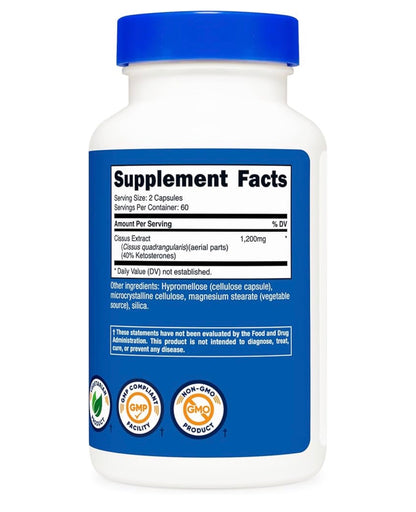 Nutricost Cissus Quadrangularis 1200mg | Supports Bone Strength & Healing | Eases Joint Pain & Stiffness | Helps Your Body Recover Faster After Workouts | Fights Inflammation from the Inside Out | 120 Capsules; Exp 07/2028