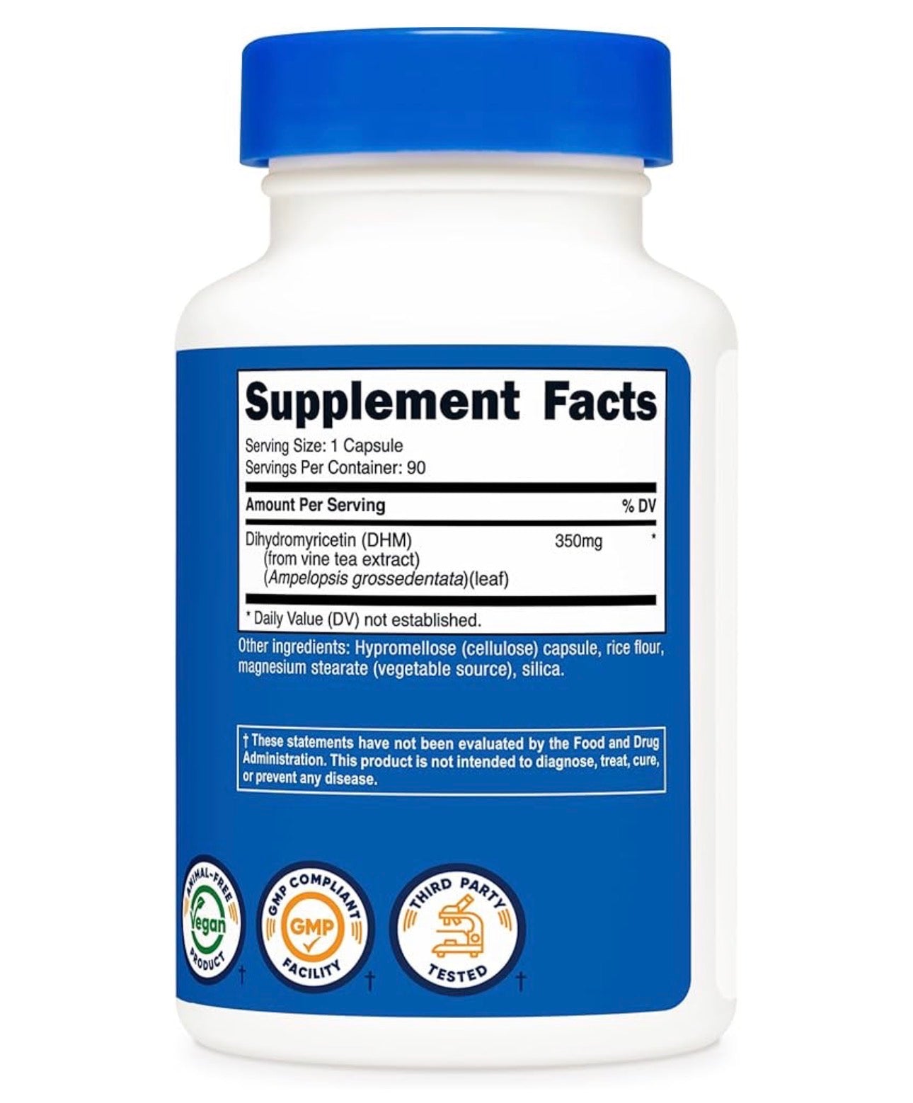 Nutricost Dihydromyricetin (DHM) 350mg | Supports Healthy Liver Function & Aids in Recovery After Hangovers (From Alcohol Drinking) | 90 Capsules; Exp 08/2028