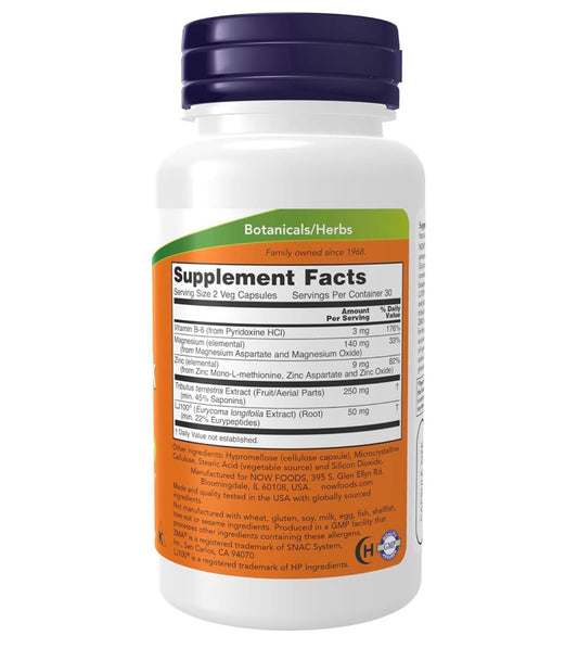NOW TestoJack™ 100 | with Vitamin B6, ZMA and a Potent Extract of Tongkat Ali & Tribulus | Increases Libido & Supports Healthy Testosterone Levels | 60 Capsules; Exp 05/2031