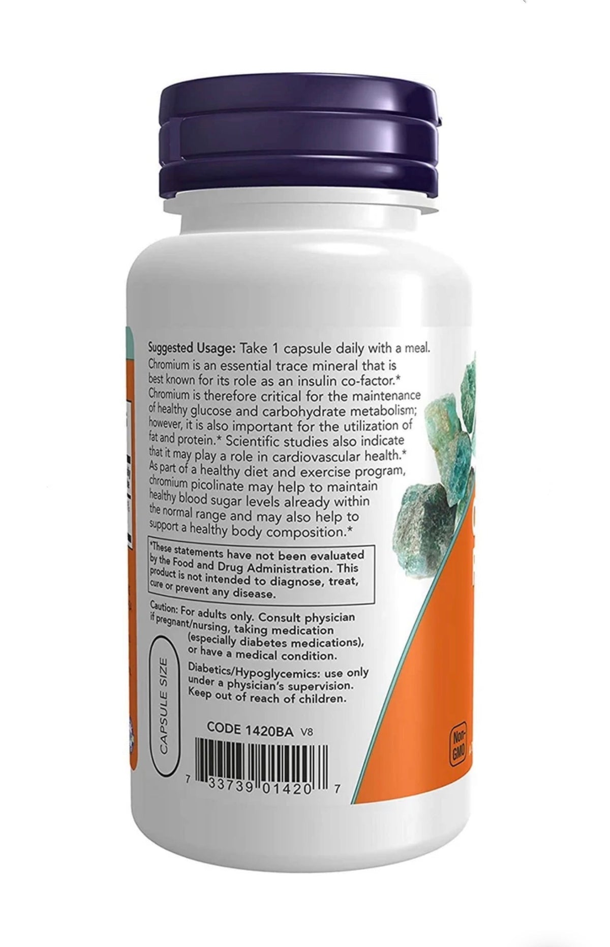 NOW Chromium Picolinate 200 mcg | Insulin Co-Factor | Supports Healthy Glucose Metabolism | 100 Capsules; Exp 04/2031
