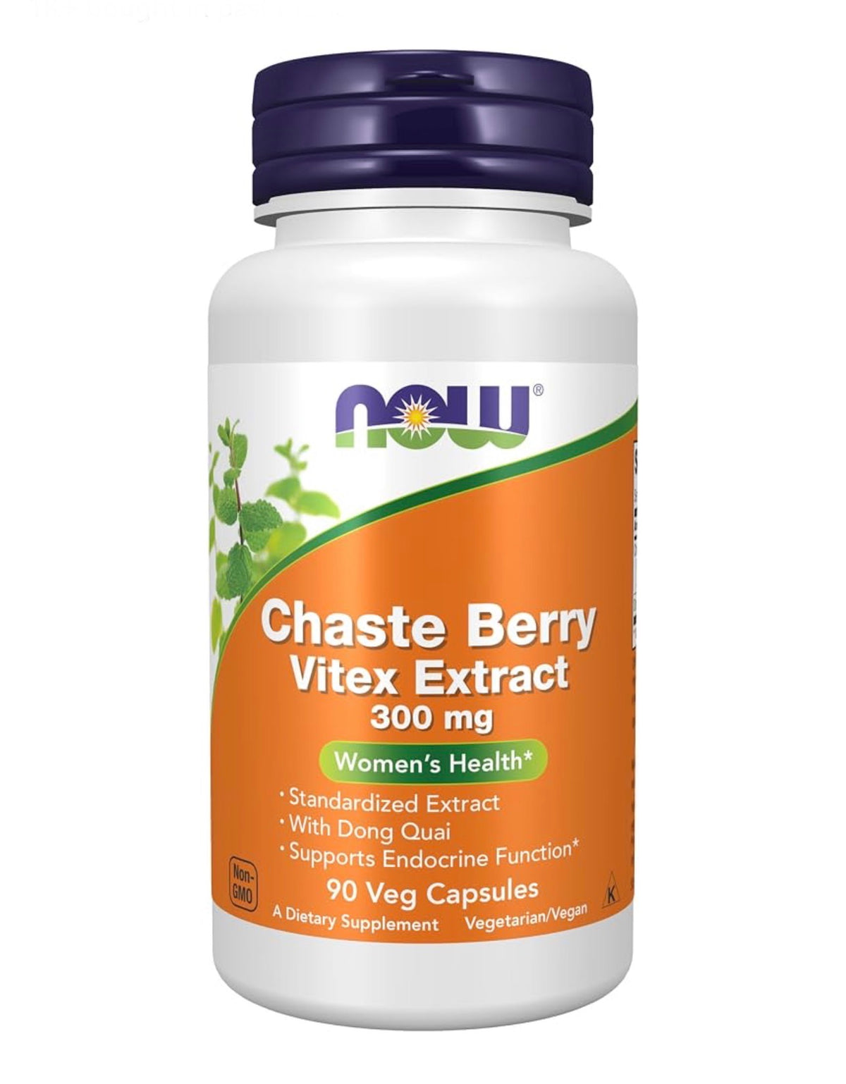 NOW Chaste Berry Vitex Extract 300 mg with Dong Quai | 90 Capsules; Exp 05/2029