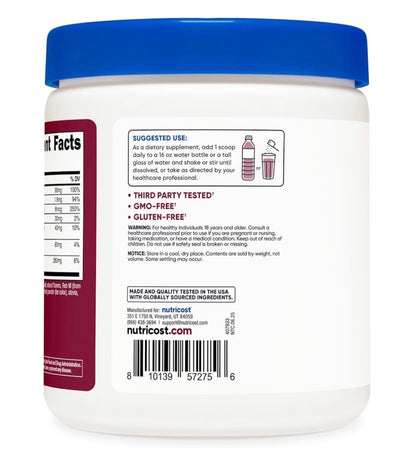 Nutricost Electrolyte Complex Powder | Hydration Drink Mix with Balanced Blend of Electrolytes, Vitamins & minerals | 60 Servings | Grape Flavored~16.7oz/468g; Exp 12/2028