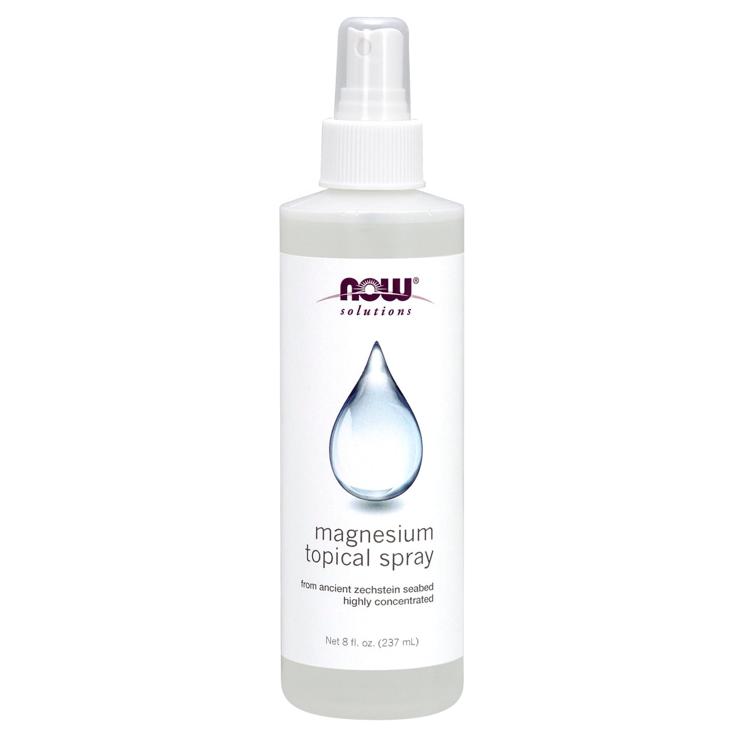 NOW Magnesium Topical Spray | Magnesium Chloride | Highly Concentrated, 8 fl.oz/237ml Exp 08/2029