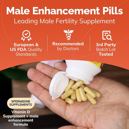 CONCEIVE PLUS Motility Support for Men | Formulated to Boost Sperm Volume & Motility | Vitamin D, Vitamin E, Zinc, Spermidine, Antioxidants | Enhances Sex Drive | 60 Capsules; Exp 11/2028 (New Look)