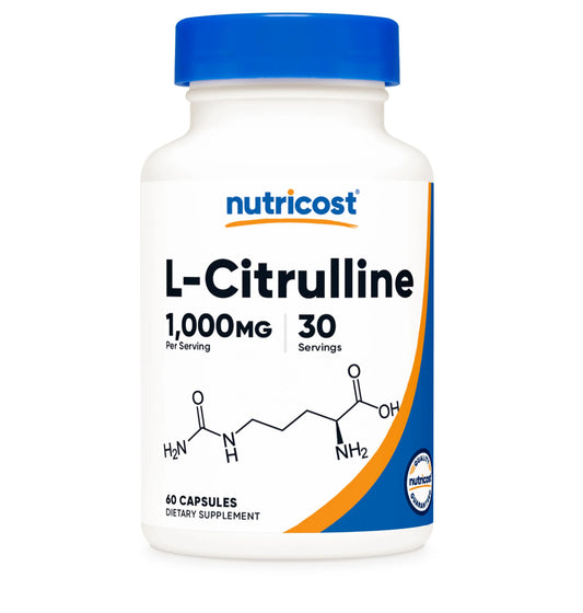 Nutricost L-Citrulline 1000 mg | 500 mg per Capsule | Supports Protein Metabolism & Healthy Immune System Function | 60 Capsules; Exp 02/2028