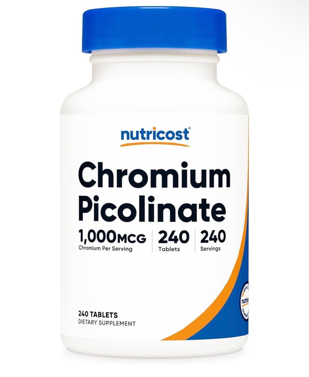 Nutricost Chromium Picolinate 1000mcg | Supports Healthy Sugar Metabolism | 240 Tablets; Exp 01/2029