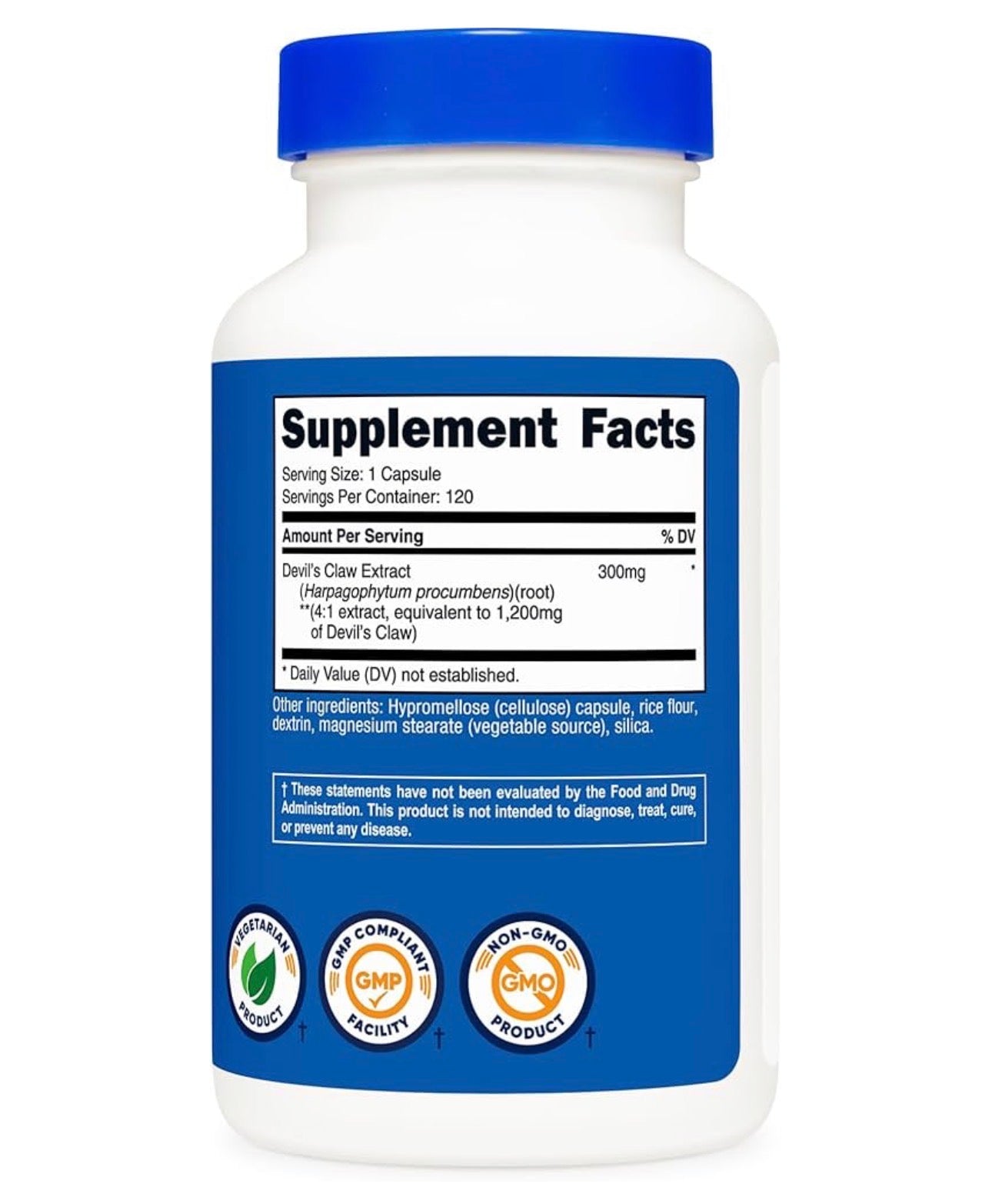 Nutricost Devil’s Claw Extract 1200mg | Joint Inflammation Relief | 120 Capsules; Exp 01/2029