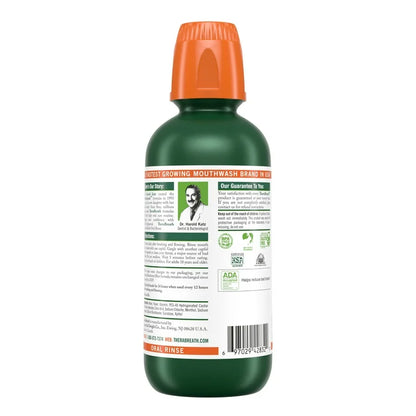 TheraBreath Fresh Breath Mouth Rinse | Alcohol-Free Mouthwash for Adults | Rainforest Mint 16oz/473ml; Exp 12/2027