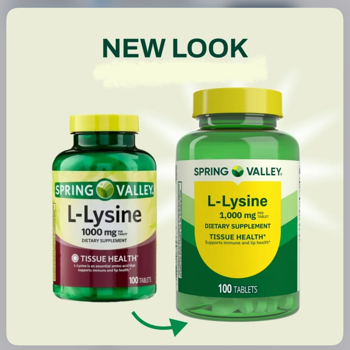 Spring Valley L-Lysine 1000mg | Supports Immune System and Lip Health | Antiviral | 100 Tablets; Exp 07/2028 *New Look