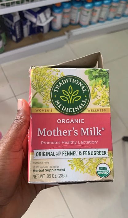 Traditional Medicinals Organic Mother's Milk | Fenugreek, Coriander, Anise, Bitter Fennel, Blessed Thistle, Spearmint |  Promotes Healthy Lactation | Breastfeeding Support | 16 Tea Bags; Exp 01/2029 ❗️Squeezed-Check Last Picture