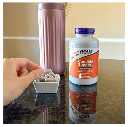 NOW Candida Support | with Pau D'Arco, Oregano Oil, Black Walnut & Caprylic Acid | Supports Healthy Balance of Intestinal Flora | 90 Capsules; Exp 07/2028