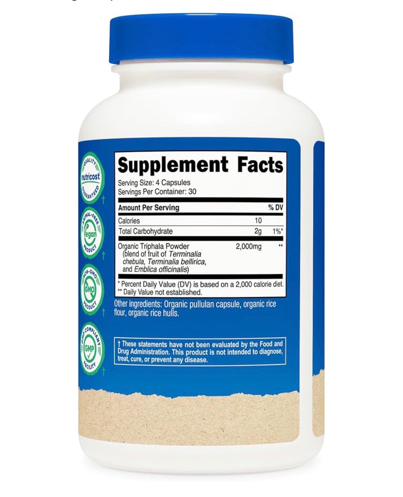 Nutricost Organic Triphala 2,000mg | Ayurvedic Digestive Cleanser, Tonifier & Digestive Support | 120 Capsules; Exp 10/2028
