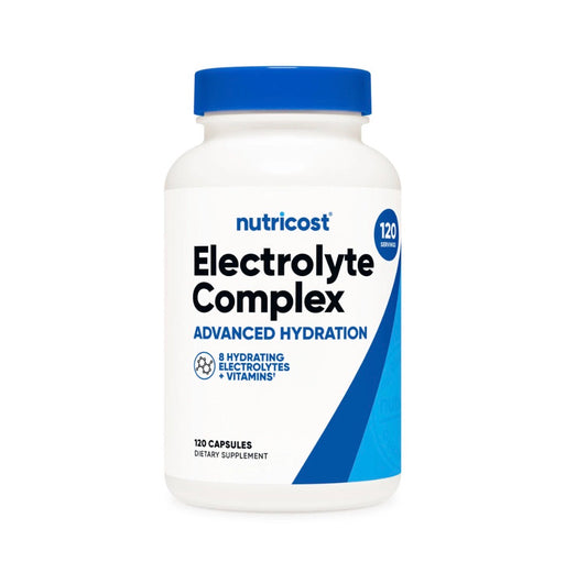 Nutricost Electrolyte Complex - 8 Hydrating Electrolytes | Advanced Hydration with Vitamins |  120 Capsules; Exp 07/2028