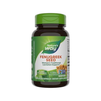 Nature's Way Fenugreek Seed, Traditional Lactation/Breastfeeding Support | 100 Capsules, Exp 02/2029