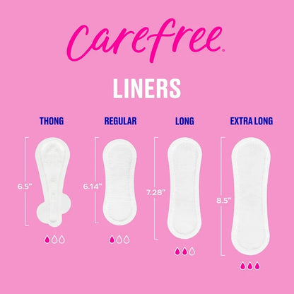 Carefree Acti-Fresh Body Shape Pantiliners | Extra Long | Multi-fluid Protection | Unscented ~ 93 liners