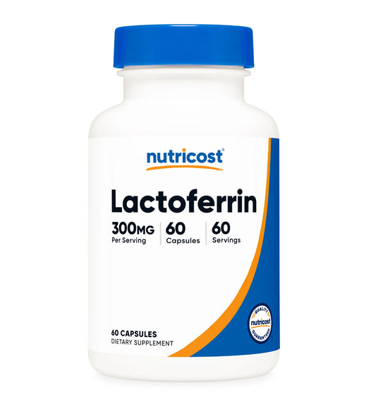 Nutricost Lactoferrin 300mg | 60 Servings | Supports a Healthy Immune System & Promotes Iron Absorption | Promotes Overall Wellness | Immune Peptide | 60 Capsules; Exp 06/2028