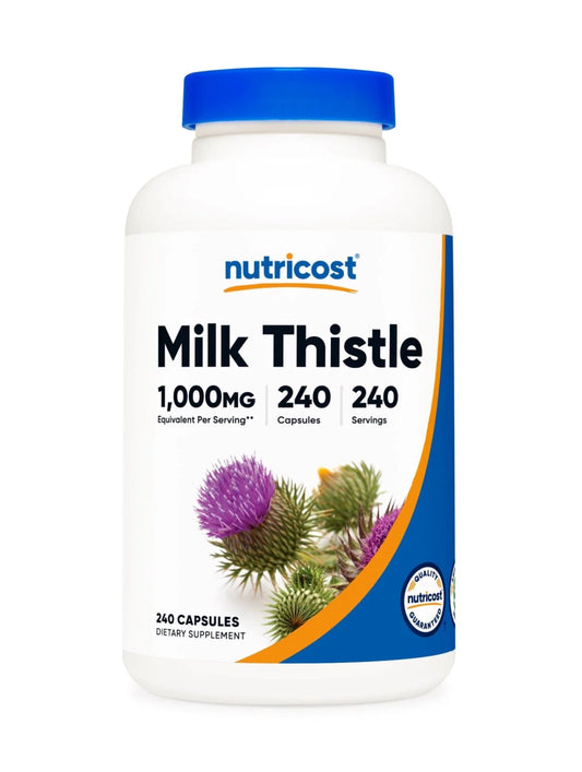 Nutricost Milk Thistle 1,000mg (Silymarin) | Supports Healthy Liver Function | Detoxification Support | 𝟐𝟒𝟎 𝐂𝐚𝐩𝐬𝐮𝐥𝐞𝐬; Exp 05/2028