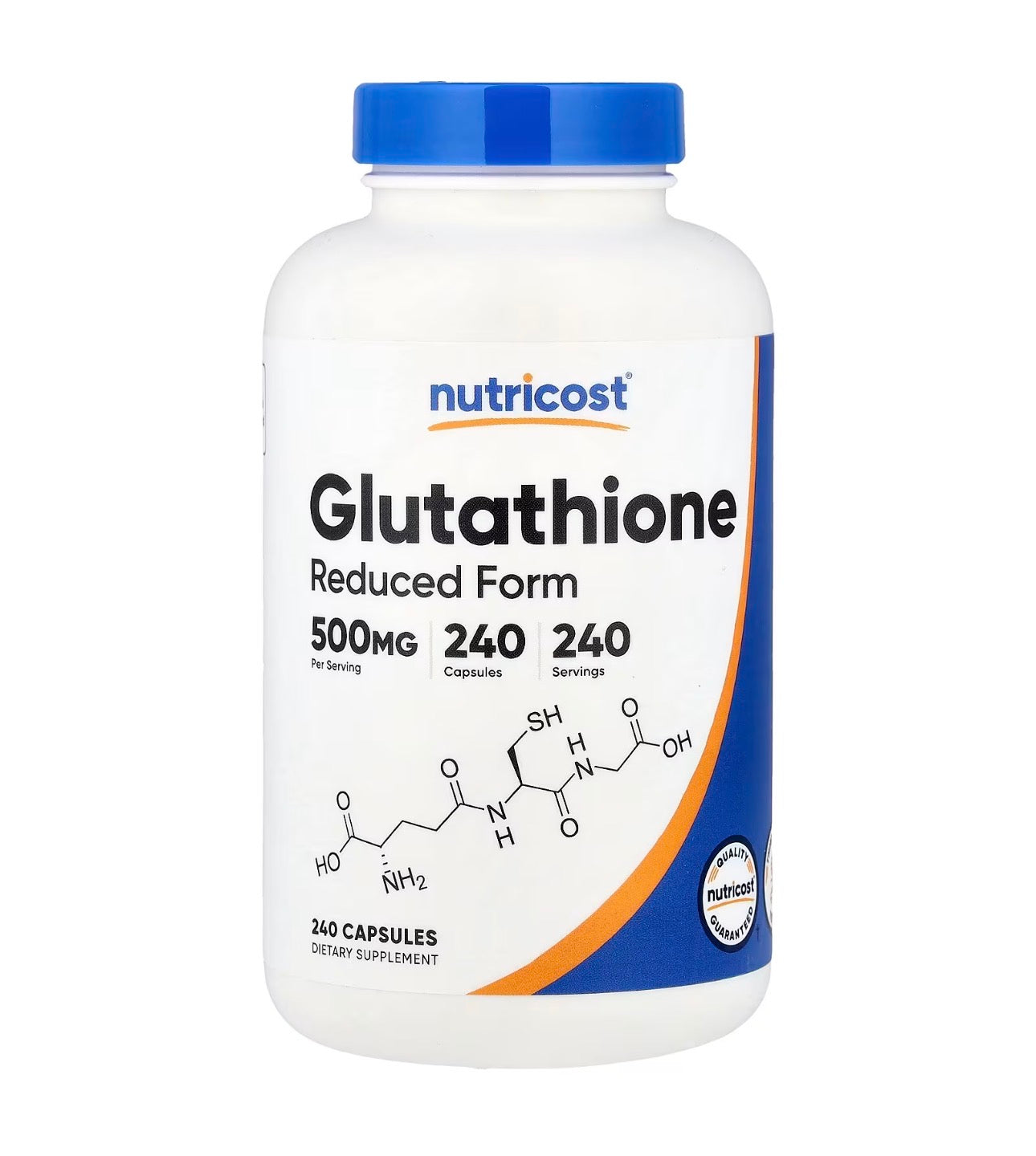 Nutricost Glutathione 500mg | 240 Servings | Antioxidant | 240 Capsules; Exp 05/2028