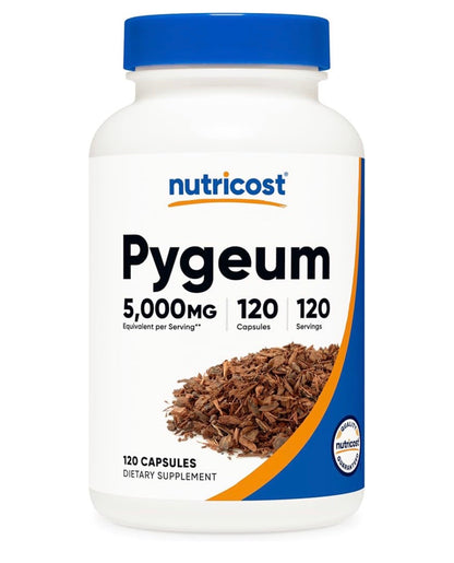 Nutricost Pygeum Extract 5000mg | For Men Seeking Prostate, Bladder, & Urinary Tract Support | 120 Capsules; Exp 12/2028