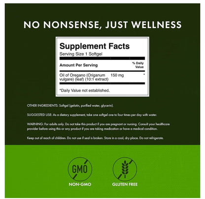Swanson Oregano Oil 150mg 10:1 Extract | Supports Muscle & Joint Health | Concentrated Support for Gastrointestinal, Respiratory and Urinary tract | 120 Softgels; Exp 05/2028