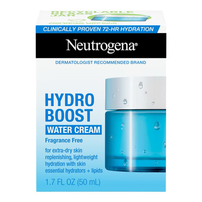 Neutrogena Hydro Boost Hyaluronic Acid Water Cream | For Dry Skin |Fragrance Free 1.7oz, 50ml