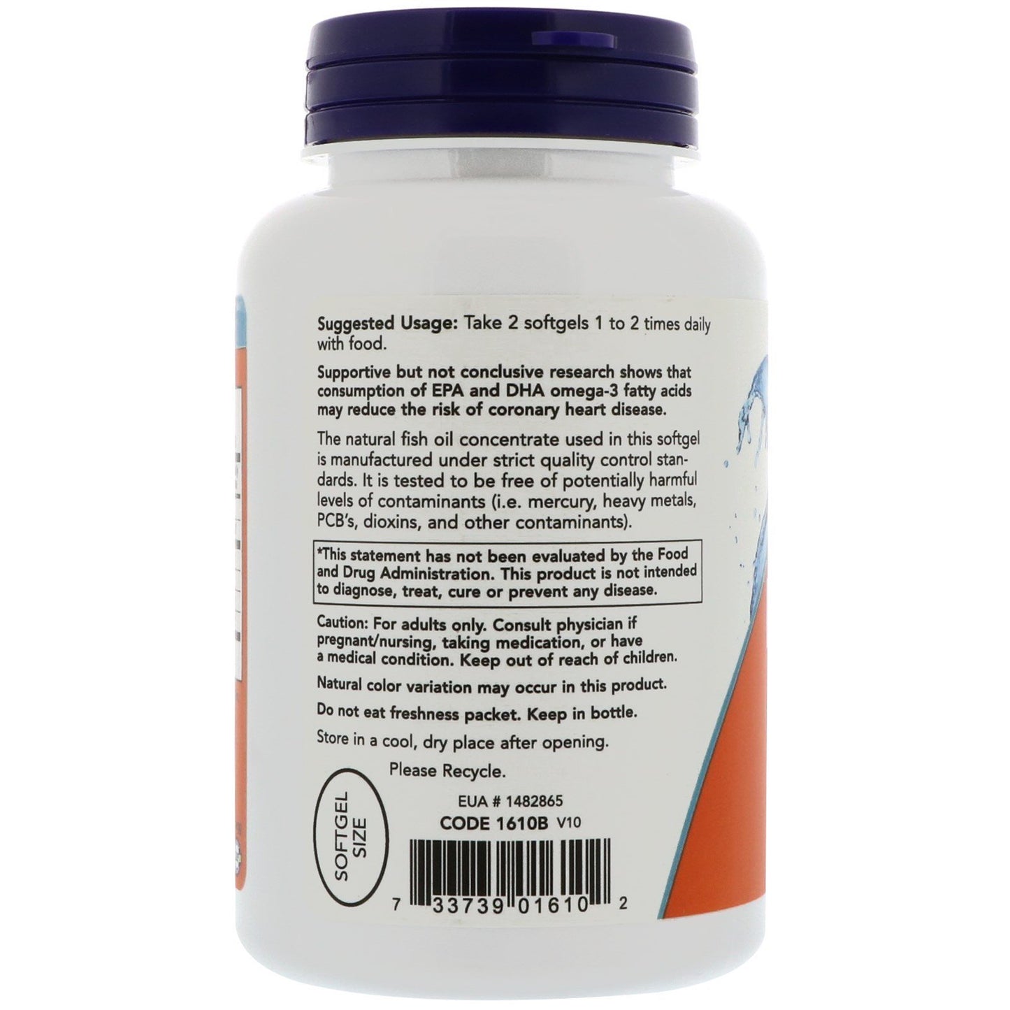 Now DHA-250 Fish Oil | 500mg DHA per Serving | Supports Brain Health | 120 Softgels Exp 03/2028