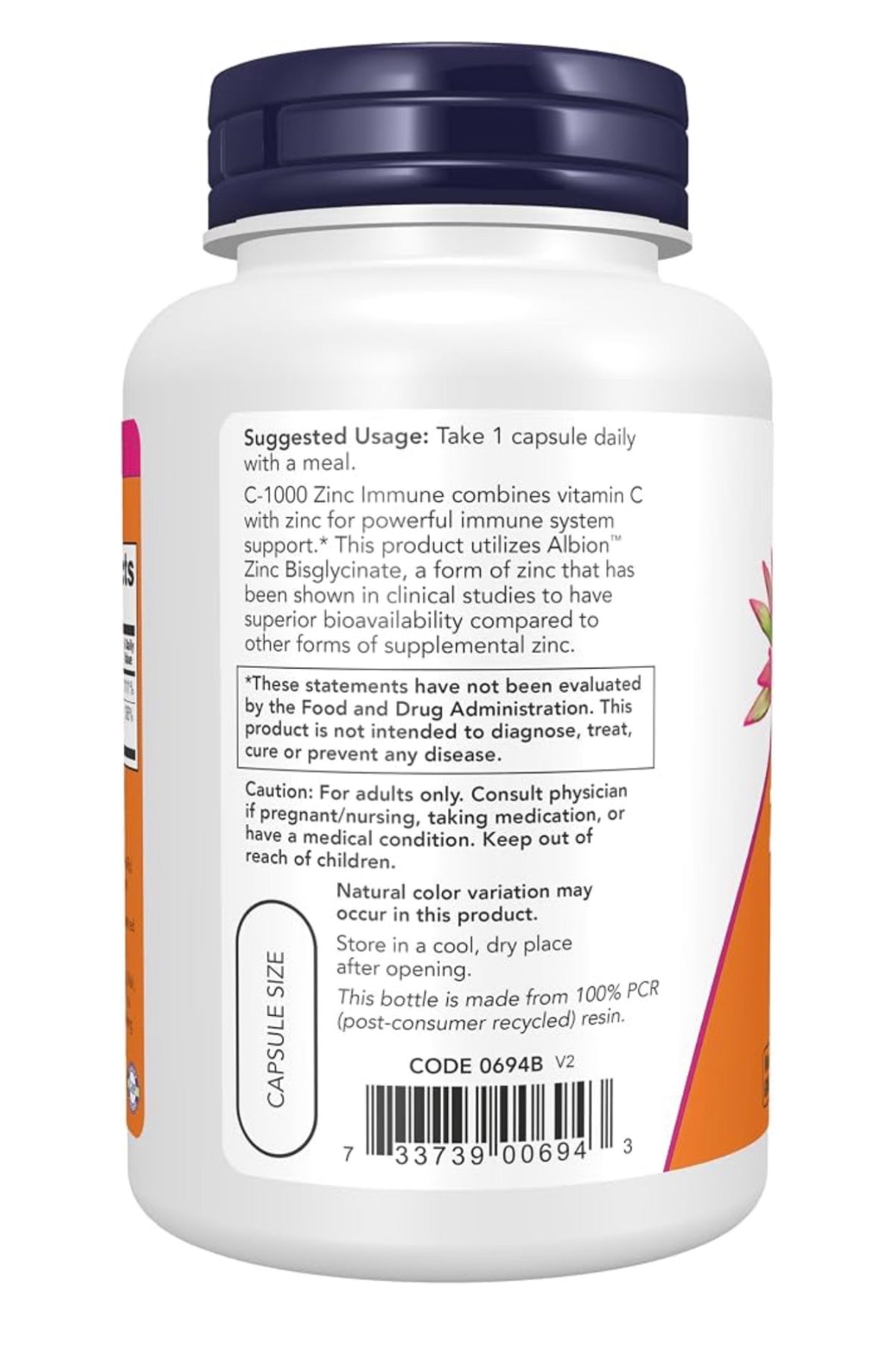 NOW C-1000 & Zinc Immune |Antioxidant Protection | Vitamin C 1000mg & Zinc Bisglycinate 15mg | 90 Capsules; Exp 04/2030