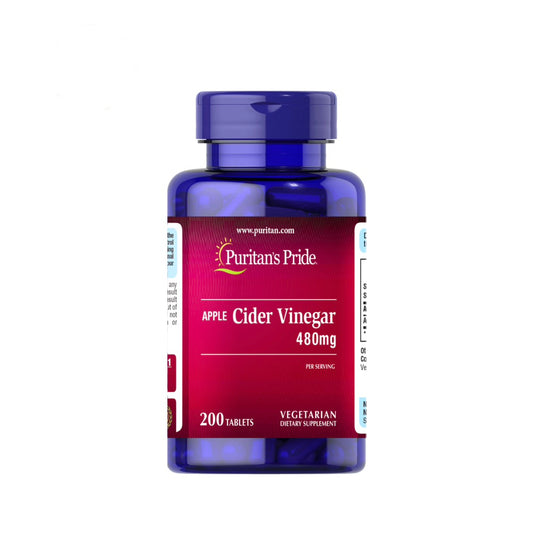 Puritan’s Pride Apple Cider Vinegar 480mg | Improves Digestion, Gut Health & Controls Appetite | 200 Tablets; Exp 04/2027