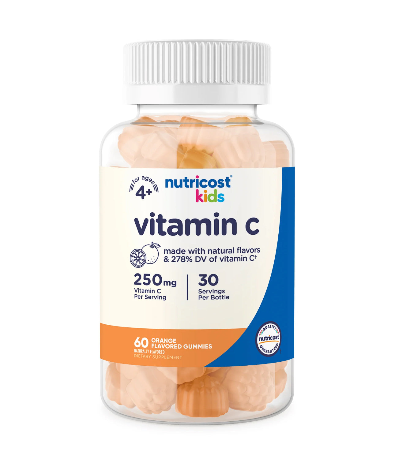 Nutricost Kids Vitamin C Gummies | For Kids (Ages 4+) | Immune Support | 125mg per Gummy | Orange Flavor ~ 60 Gummies; Exp 07/2028