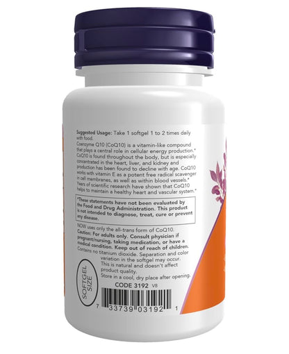 NOW CoQ10 50mg with Selenium & Vitamin E | Supports Energy Production | 50 Softgels; Exp 01/2030