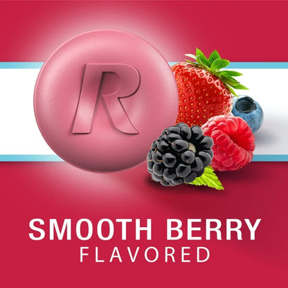 Rolaids Heartburn + Gas Antacid | Calcium Carbonate 1000mg + Magnesium Hydroxide 200mg + Simethicone 40mg | Berry Flavor ~ 60 Chewable Tablets; Exp 09/2026