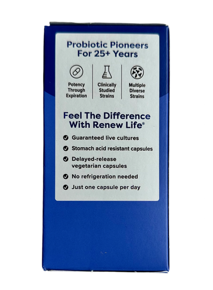 RenewLife Men's Care Probiotic 50 Billion CFU, 8 Diverse Strains | Plus Prebiotic & Digestive Enzymes | 30 Vegetarian Capsules 07/2026