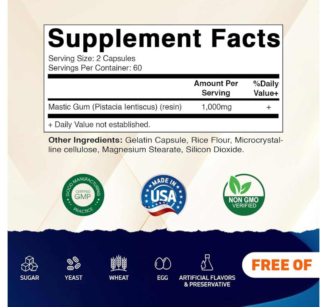 Vitamatic Mastic Gum 1000 mg | Supports Digestive Function, Gastrointestinal Health, Immune and Oral Wellness | 120 Capsules; Exp 02/2028