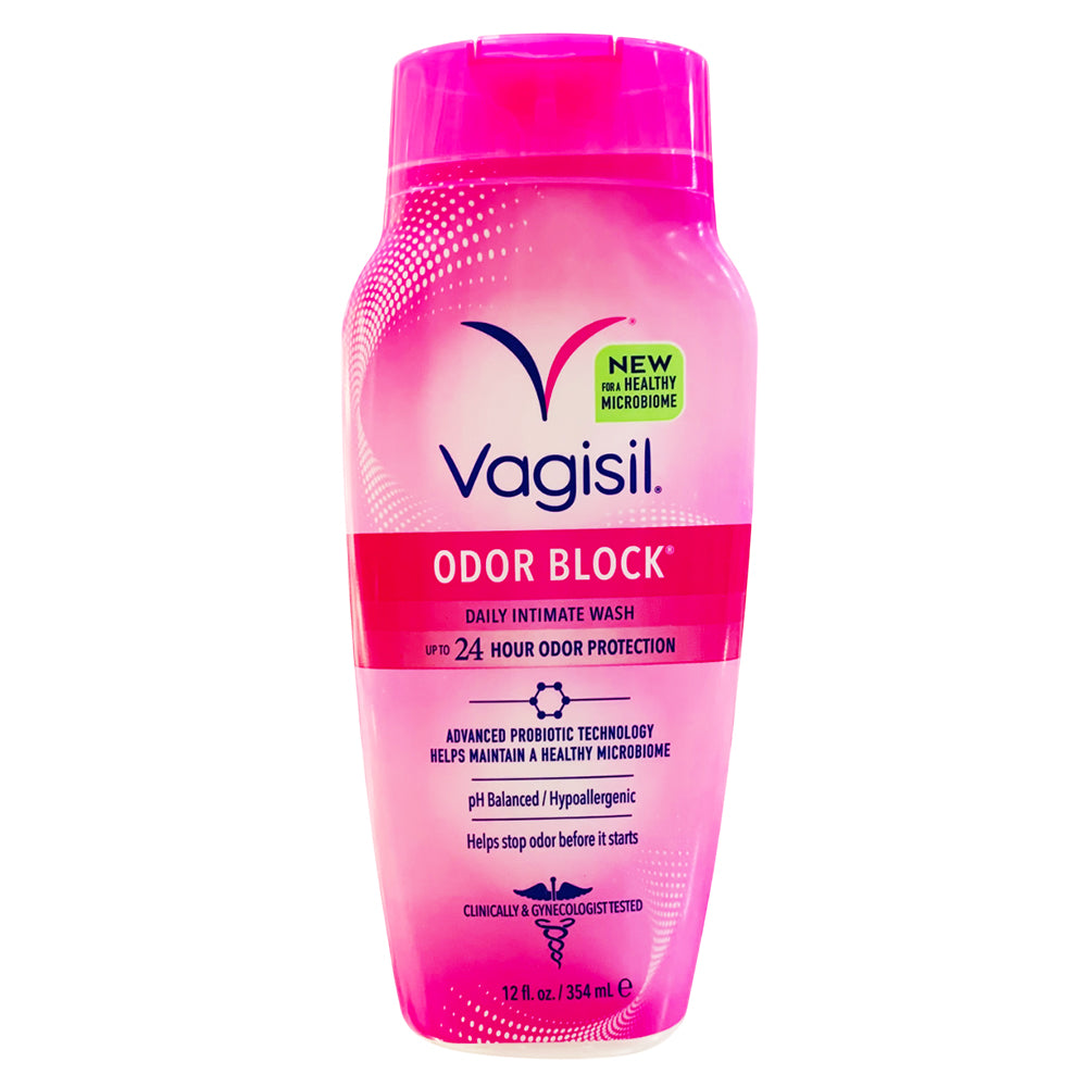 Vagisil Odor Block Daily Intimate Vaginal Feminine Wash | Triple Odor Protection | For a Healthy Microbiome | 12oz/354ml