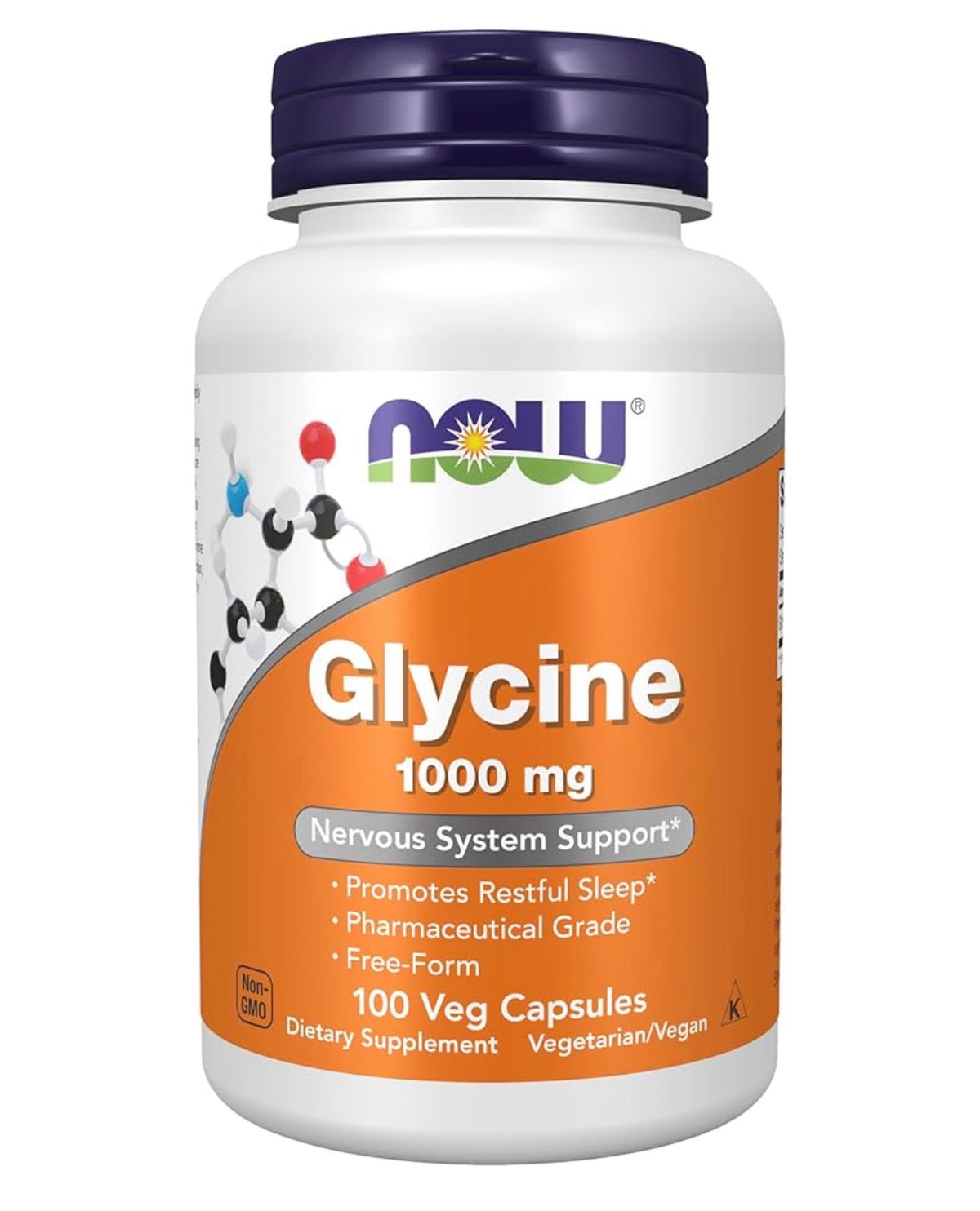 NOW Glycine 1000mg | Free Form | Involved in Joint Repair, Muscle Building & Reduces Inflammation | Hepatoprotective | 100 Capsules; Exp 06/2030