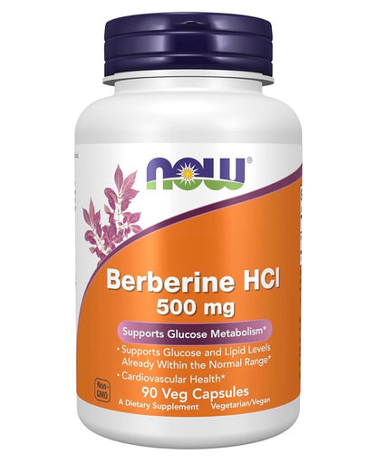 Now Berberine HCL 500mg | Supports Glucose Metabolism | Improves Insulin Sensitivity & Overall Cardiovascular Health | 90 Capsules; Exp 03/2028