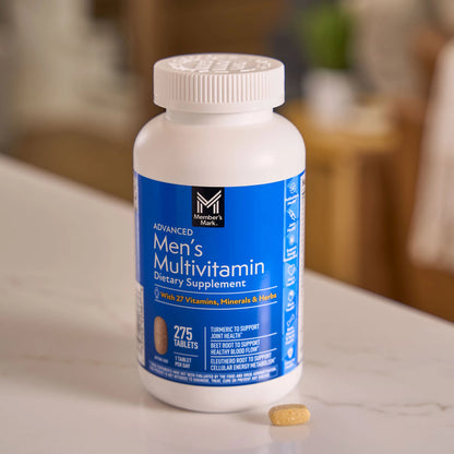 Member's Mark Advanced Men's Multivitamin | with Turmeric, Beet Root, Eleuthero & 24 Essential Nutrients | Over 9 Months Supply | 275 Tablets; Exp 06/2026
