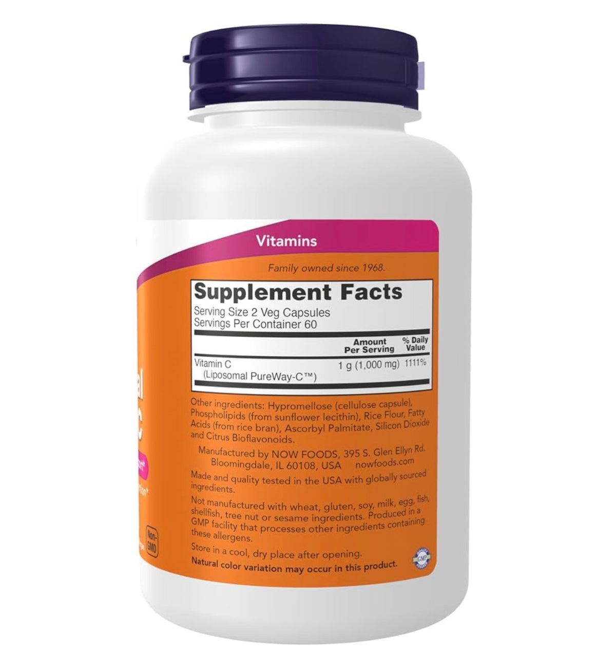 NOW Liposomal Vitamin C 1000mg | Enhanced absorption and retention
Fat-soluble vitamin C | Immune & Collagen Support | Enhanced Absorption & Retention |
120 Capsules; Exp 04/2028