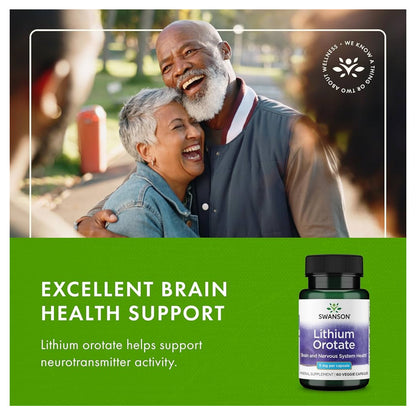 Swanson Lithium Ororate 5mg | Brain and Nervous System Health |
Supports Healthy Mood, Emotional Wellness, Behavior, Memory and Neurotransmitter Activity | 60 Capsules; Exp 05/2028