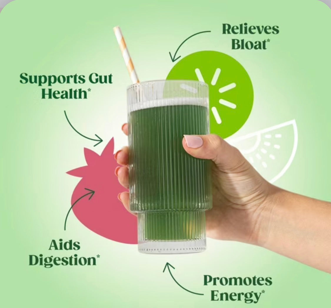Bloom Nutrition Greens & Superfoods Powder | Relieves Uncomfortable Bloat, Aids Digestion, Improves Gut Health & Boosts Energy | Strawberry Kiwi Flavor | 290.4g; Exp 12/2026