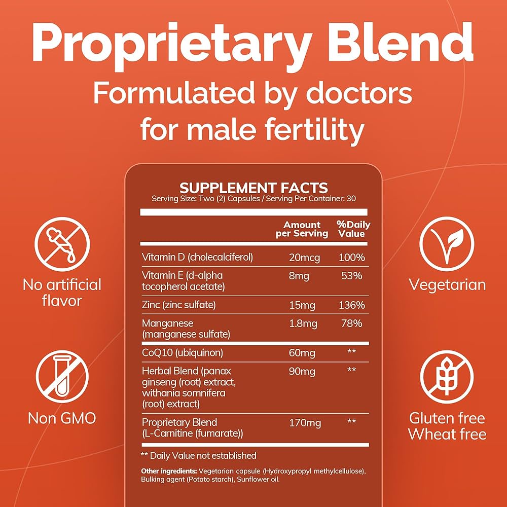 CONCEIVE PLUS Motility Support for Men | Formulated to Boost Sperm Volume & Motility | Vitamin D, Vitamin E, Zinc, Spermidine, Antioxidants | Enhances Sex Drive | 60 Capsules; Exp 11/2028 (New Look)