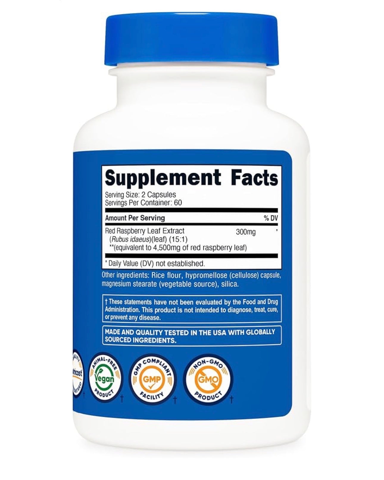 Nutricost Red Raspberry Leaf Extract | Promotes Digestive Health | Menopause Support | Rubus Idaeus | 120 Capsules; Exp 05/2028