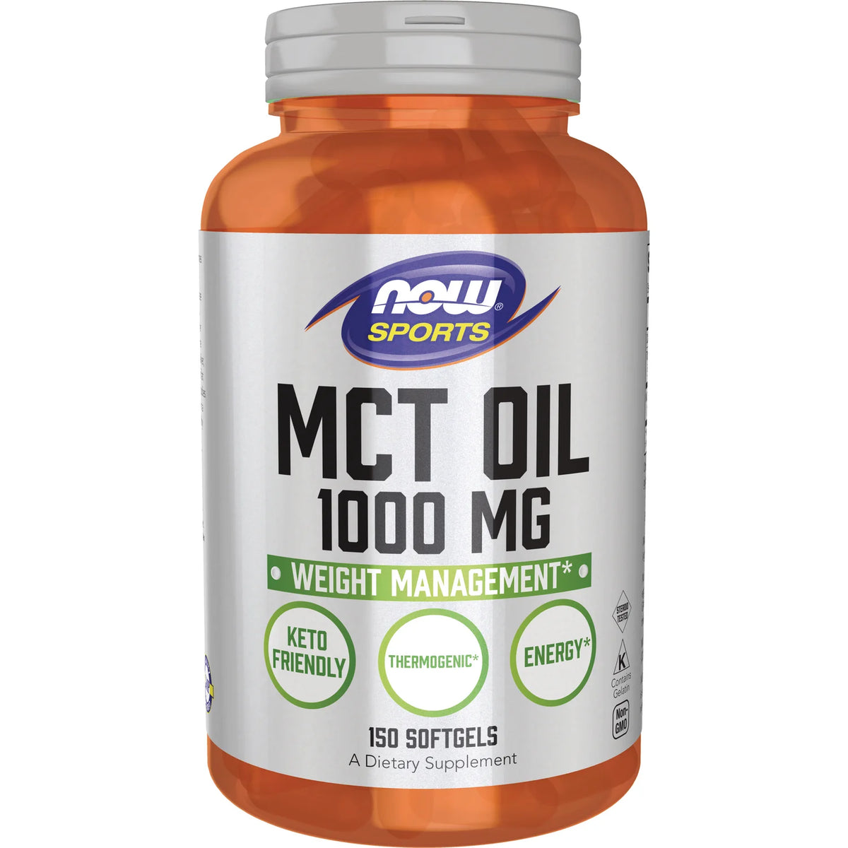 NOW MCT Oil 1000mg (Medium Chain Triglycerides) | Fat Burning | Weight Loss | Keto Friendly | 150 Softgels; Exp 06/2029