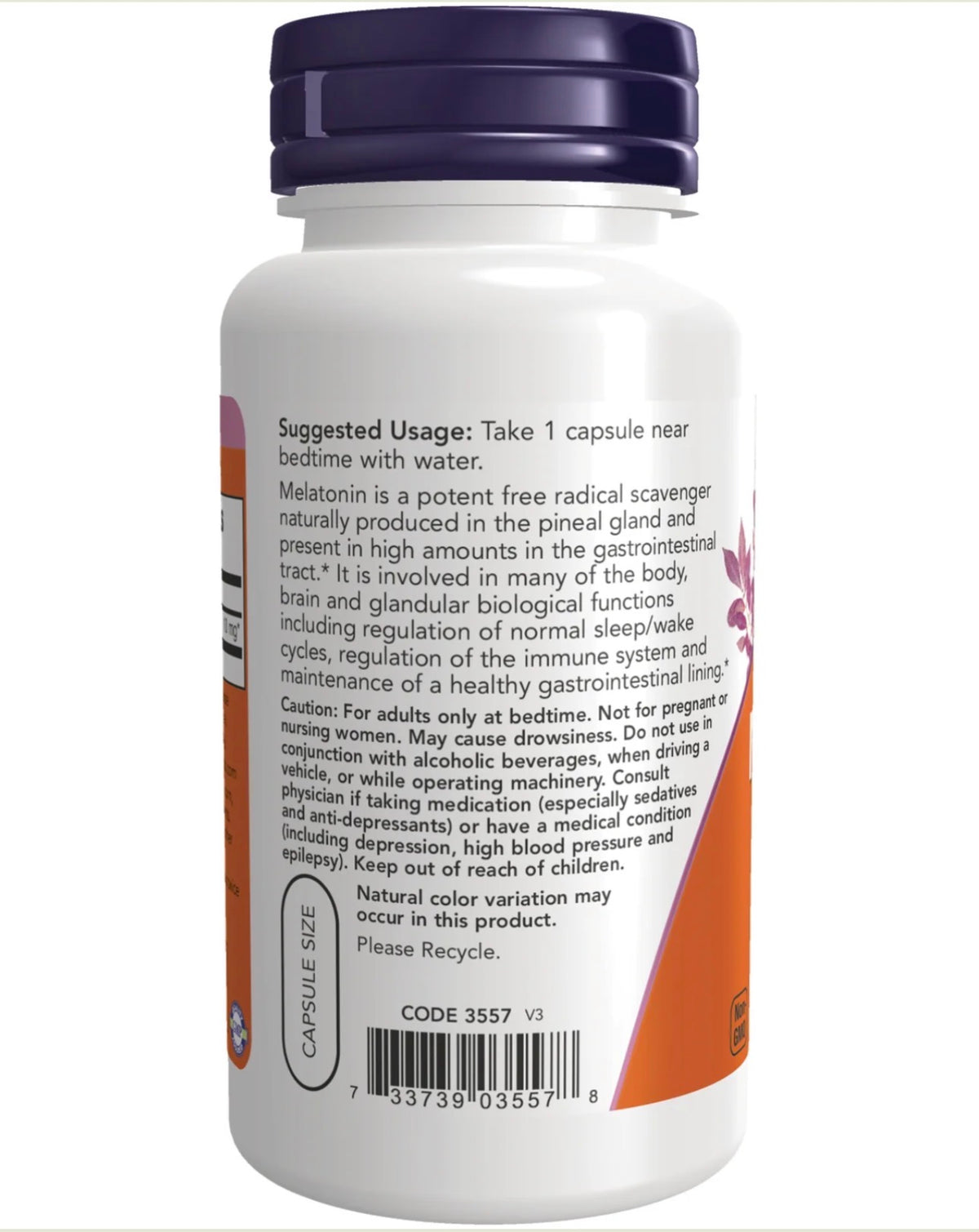 NOW Extra Strength Melatonin 10mg | Free Radical Scavenger | Promotes Healthy Sleep Cycle | 100 Capsules; Exp 05/2030