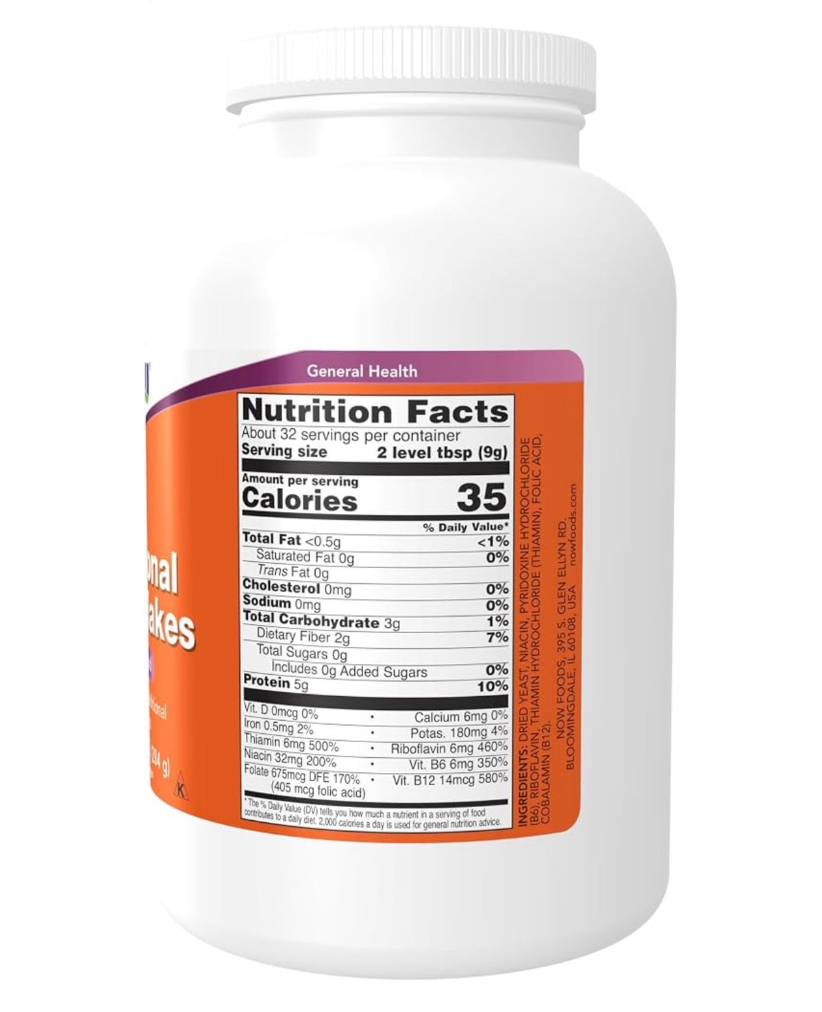 NOW Nutritional Yeast Flakes ~ Fortified with Additional B-Vitamins | Super Food | 10oz/284g; Exp 03/2030