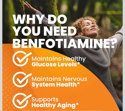 Doctor's Best Benfotiamine 300 with BenfoPure | With L-Leucine | 300mg per Capsule | Helps Maintain Healthy Glucose Metabolism | 60 Capsules; Exp Feb/2027