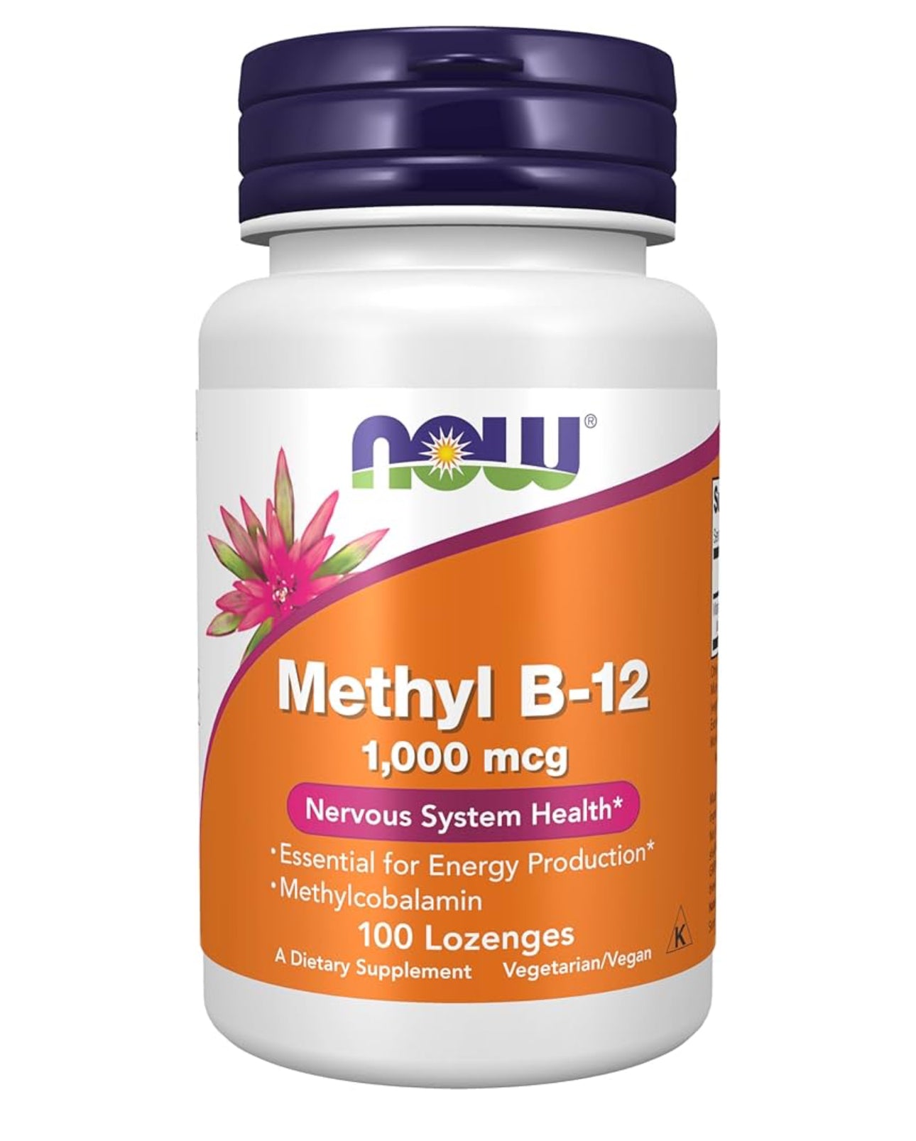 NOW Methyl B-12 1000 mcg | Methylcobalamin | Nervous System Health | 100 Lozenges; Exp 06/2028